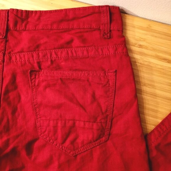 Smoke Rise Men's 34 x 34 Red Distressed Denim Pant - Picture 13 of 16